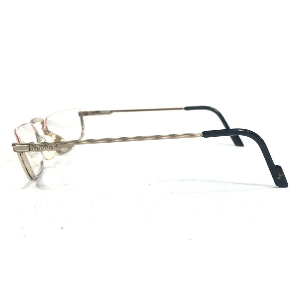 Ferrari F-16 524 Eyeglasses Frames Gold Rectangular Half Rim 54-19-145